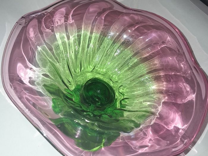 Beautiful pedestal glass bowl