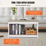 Farmhouse Coffee Table, Square Coffee Table with Open Storage Compartment Image 4