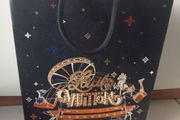 Louis Vuitton 2024 Christmas Blue Paper Gift Bag