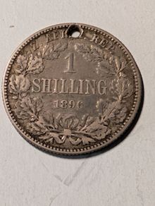 SA silver Shilling 1896