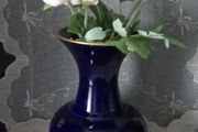 Rare 22K Gold Limoges Castel Porcelain Cobalt Blue Vase