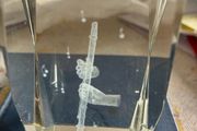 3D Inscribed Clarinet Glass Display