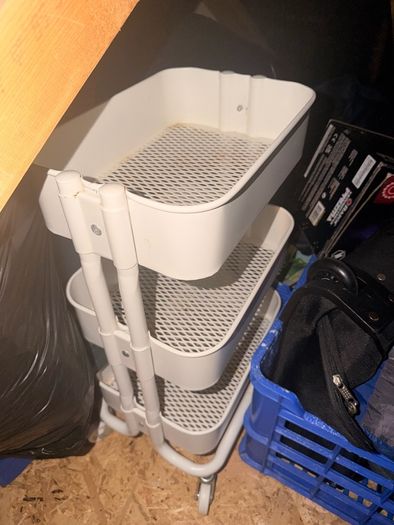 White 3-tier rolling storage trolley