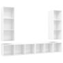 Wall-mounted TV Cabinets 4 pcs High Gloss White Chipboard Image 4