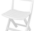 Plastic Folding Garden Chair Bistro Chair Balcony Chair Camping Chair, White