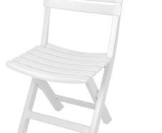 Plastic Folding Garden Chair Bistro Chair Balcony Chair Camping Chair, White