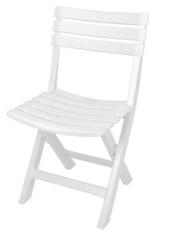 Plastic Folding Garden Chair Bistro Chair Balcony Chair Camping Chair, White