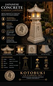 Japanese Garden Lantern -80cm Cast Concrete Pagoda -Handmade Dublin