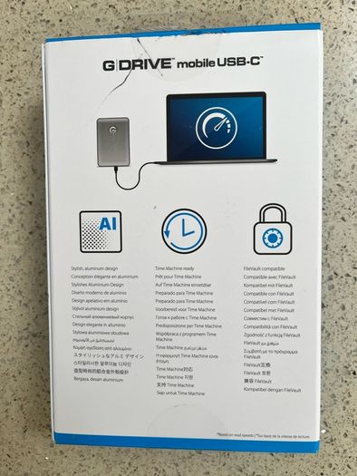 For Sale: Brand New, Unused 4TB G-Technology G-DRIVE Mobile USB-C Portable Hard Drive.