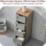 Bathroom 4 Drawer Floor Standing Cabinet Unit Storage Wood, Grey & Oak Image 3