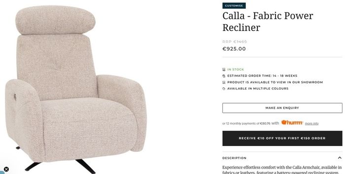 Fabric made power recliner Sofa