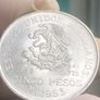 Mint State Mexico 5 Pesos 1953 Hidalgo Silver Image 5