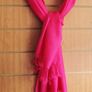 Hot Pink Trend Fuchsia textured Pure Block Colour Scarf Shall With Tassels Ends Image 5