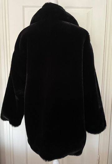 Zara Black Faux Fur Coat - Size M - Like New