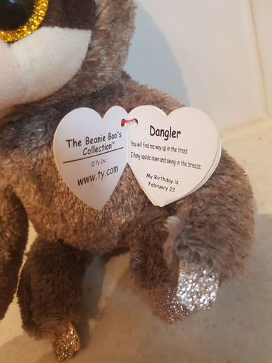 TY Beanie Boos Brown Sloth 'Dangler'