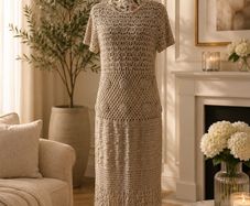 Bnwt Zara beige crochet maxi dress large