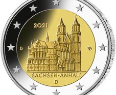 Germany 2 Euro Commemorative Coin 2021 - Saxony-Anhalt Magdeburg Cathedral. All 5 mints available (ADFGJ). Uncirculated.