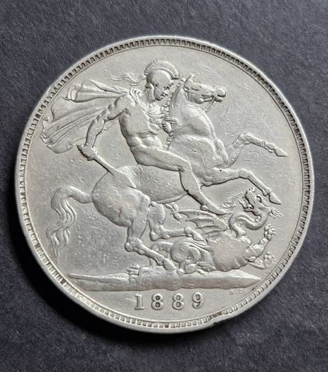 1889 Queen Victoria Silver Crown coin