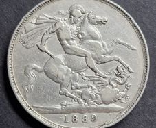 1889 Queen Victoria Silver Crown coin