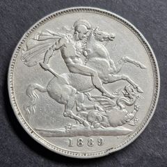1889 Queen Victoria Silver Crown coin