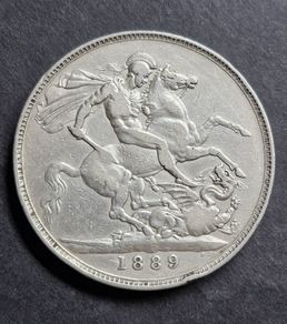 1889 Queen Victoria Silver Crown coin