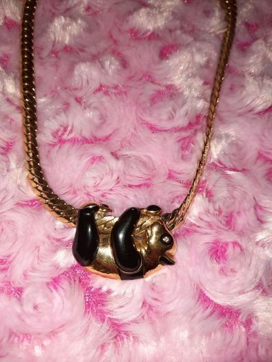 Vintage 1980s Panda Necklace.. Costume Jewellery