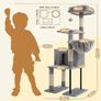 Cat Tree, 125 cm Cat Tower for Indoor Cats, Cat Scratching Post with Hidden Space, Sturdy Steel Tube Image 2