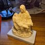 Antique La Pieta. Vintage Virgin Mary and Jesus Religious Statue on a marble base. Image 2