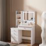 Dressing Table with LED Mirror and Adjustable Lights, 90cm White Vanity Desk Image 2