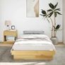 Bed Frame Without Mattress 75x190 cm Solid Oak Wood Image 4