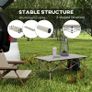 Two-Seater Portable Aluminium Table, with Roll-Up Tabletop and Bag - Khaki Image 7