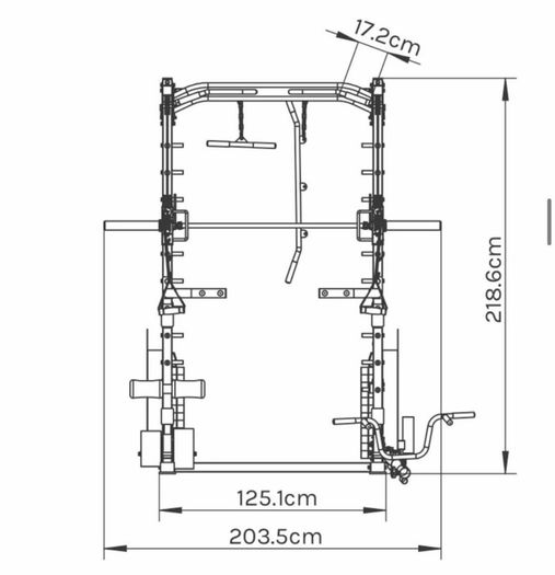 Multifunctional squat, smith and dual cable machine (new)