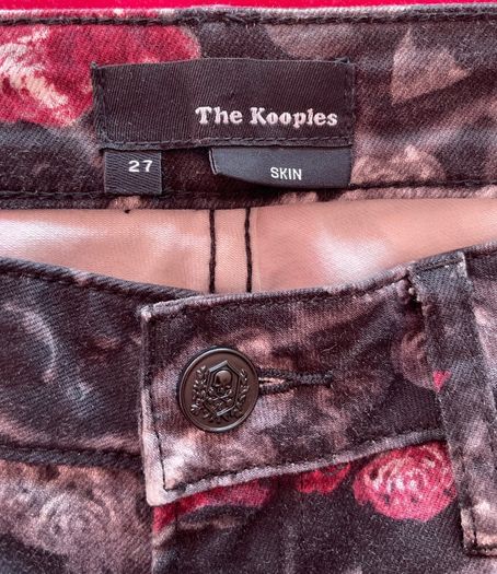 The Kooples Rose Print Designer Skinny Jeans