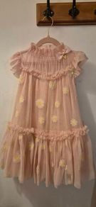 Designer Angel's Face Pink Daisy Tulle Ruffle Dress Girl 4-5
