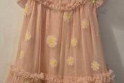 Designer Angel's Face Pink Daisy Tulle Ruffle Dress Girl 4-5