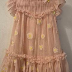 Designer Angel's Face Pink Daisy Tulle Ruffle Dress Girl 4-5