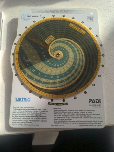 PADI Dive planner