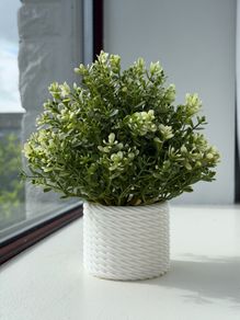Minimalist Matte White Twisted Rope Pot and Desk Organizer 3D Printed with Free Post