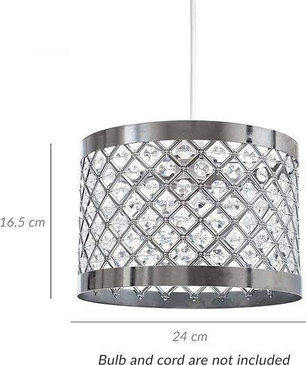 Acrylic Moda Sparkly Ceiling Pendant Light Shade, Steel