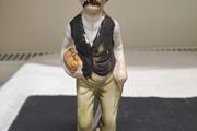 Vintage Porcelain Farmer Figurine with Bread 15cm