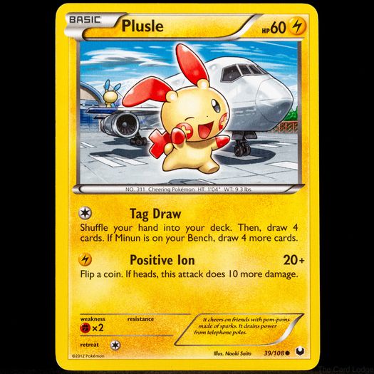 Plusle 39/108 Common Black and & White Dark Explorers Pokemon Card 2012