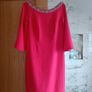 Boutique Spanish designer Sonia Pena coral pink cape drapes kimono sleeves dress beaded diamante neck S 10 occasion party wedding Image 2