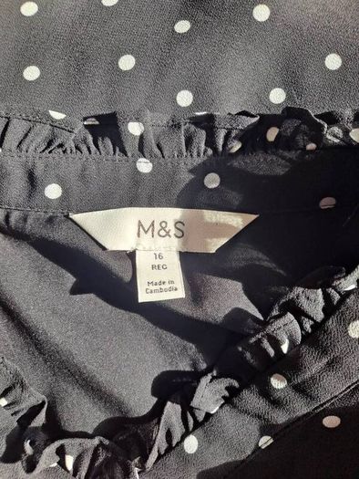 Marks & Spencer polka dot blouse size UK 16