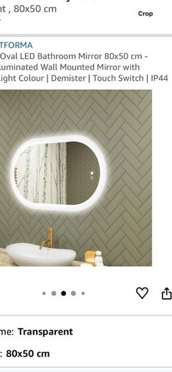 LED bathroom mirror 3 light colours 80x50cm