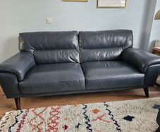 Leather Sofas - 3  + 2 seater, chair, footstool