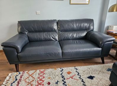 Leather Sofas - 3  + 2 seater, chair, footstool