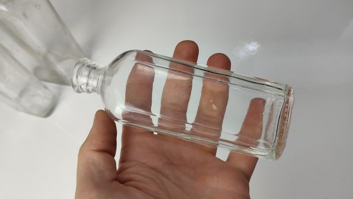 330 - Set of 3 Vintage Clear Glass Collectible Decorative Bottles