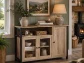 Industrial Sideboard Storage Cabinet Industrial Oak Brown 110 cm