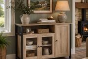 Industrial Sideboard Storage Cabinet Industrial Oak Brown 110 cm
