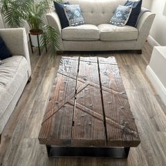 Vintage Industrial Coffee Table - 'Rough with the Smooth'